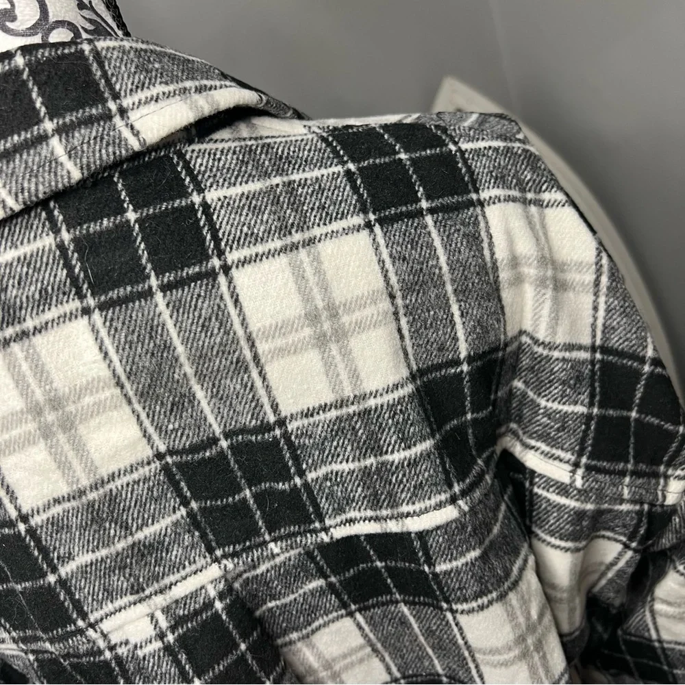 Forever 21 Plaid Shacket Size 0X NWT Boho Bohemian Plus Size Curvy - Picture 11 of 15